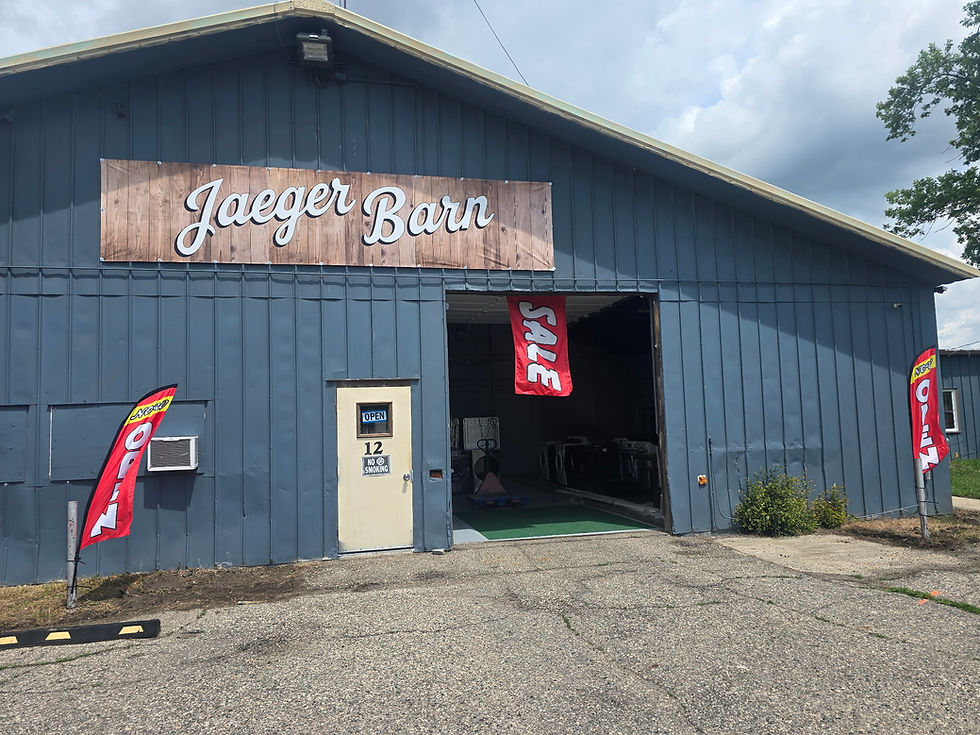 Jaeger Barn storefront with best discount home appliances sale