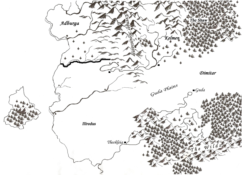 An early fantasy map for The Rarkyn's Familiar