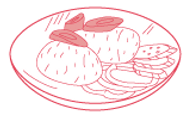 Food on a plate graphic