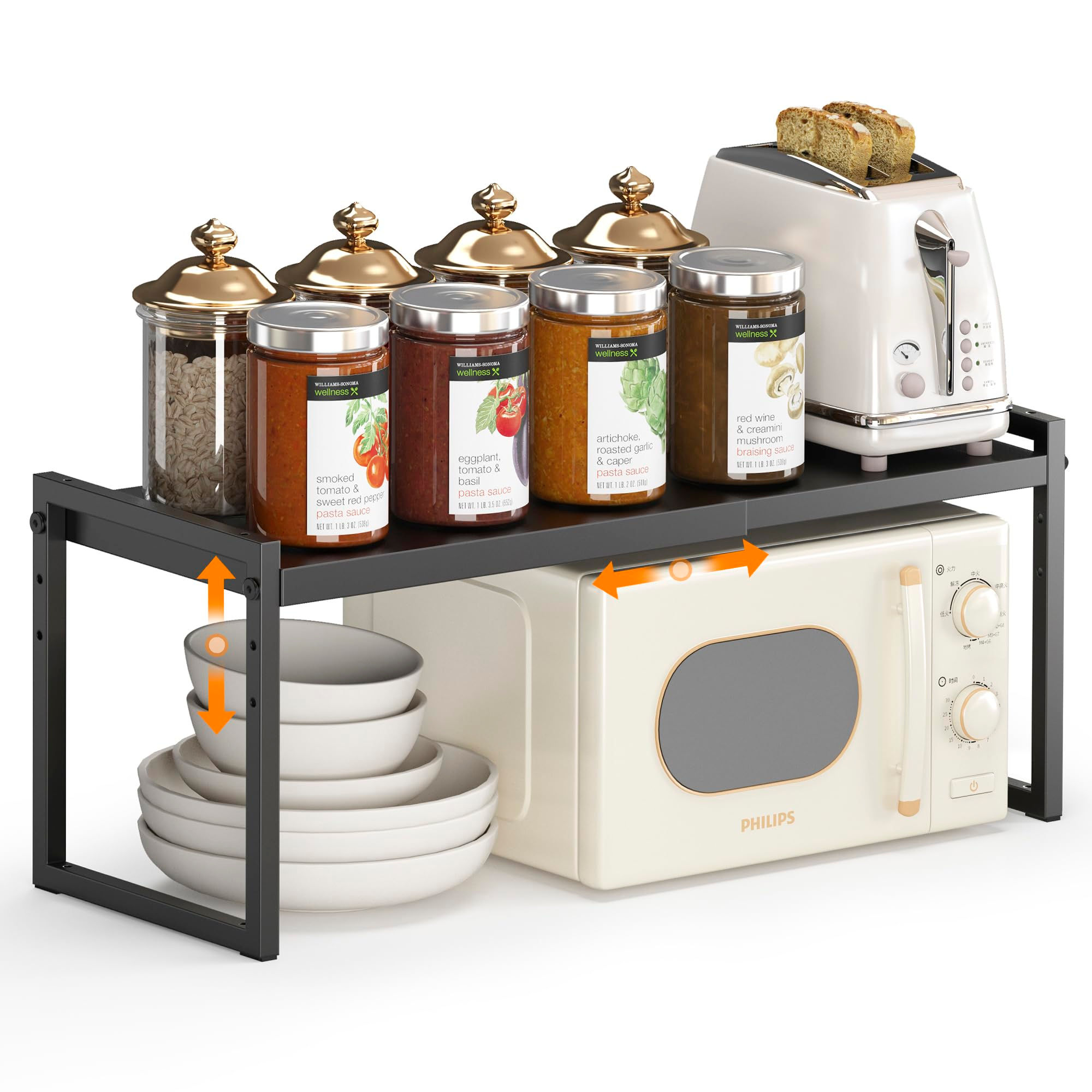 DOLALIKE Expandable kitchen Countertop Organizer Stackable Cabinet Shelf Organiz