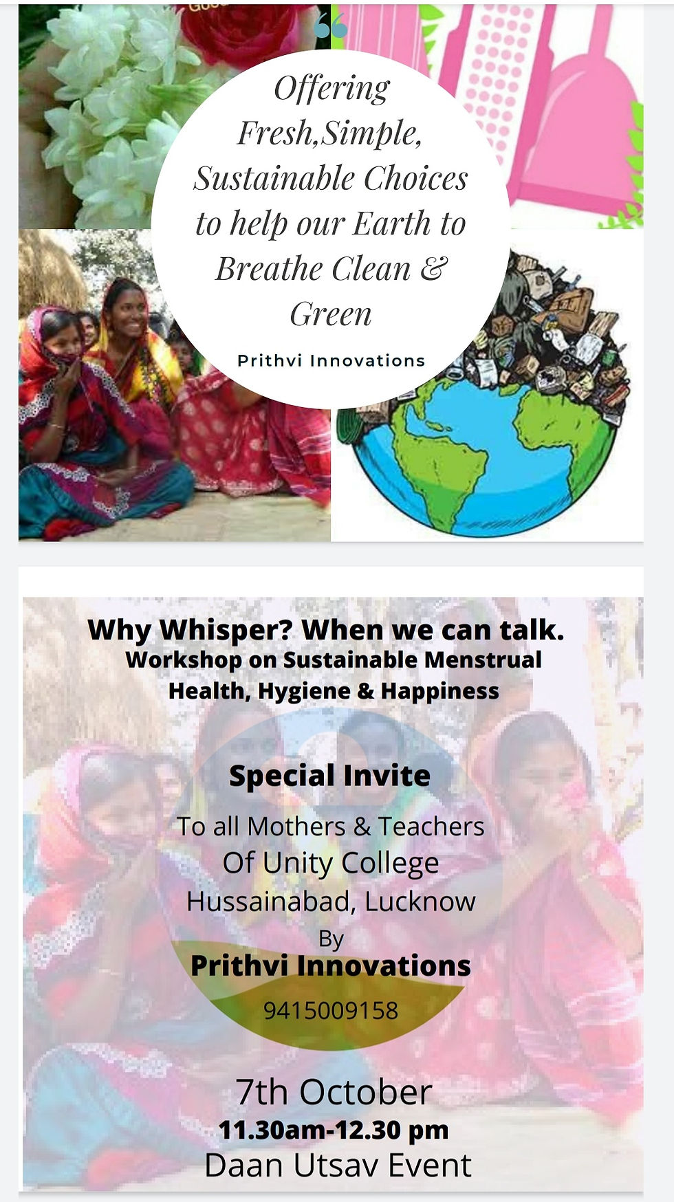 Why Whisper, when we can talk. Workshop on Sustainable Menstrual Health, Hygiene & Happiness 