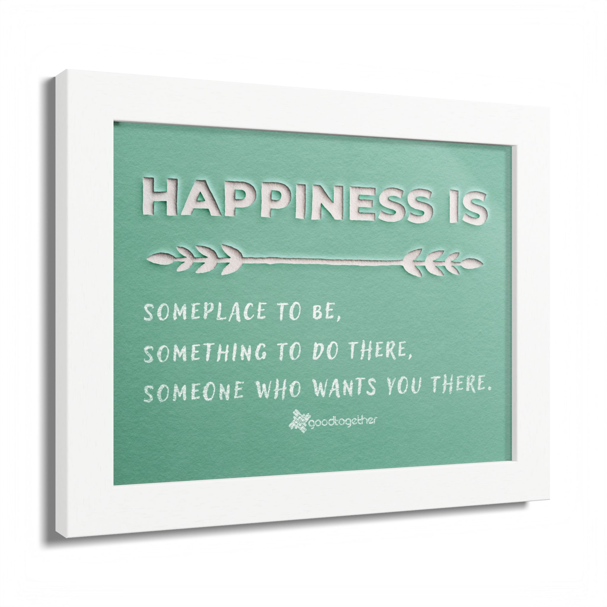 Happiness Is Framed Quote Poster | Art for Belonging