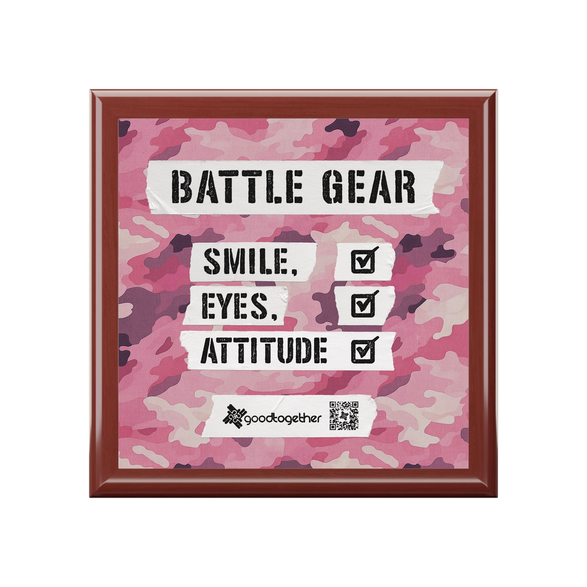 Battle Gear Jewelry Box | Pink Camo Power, Confidence Locked In