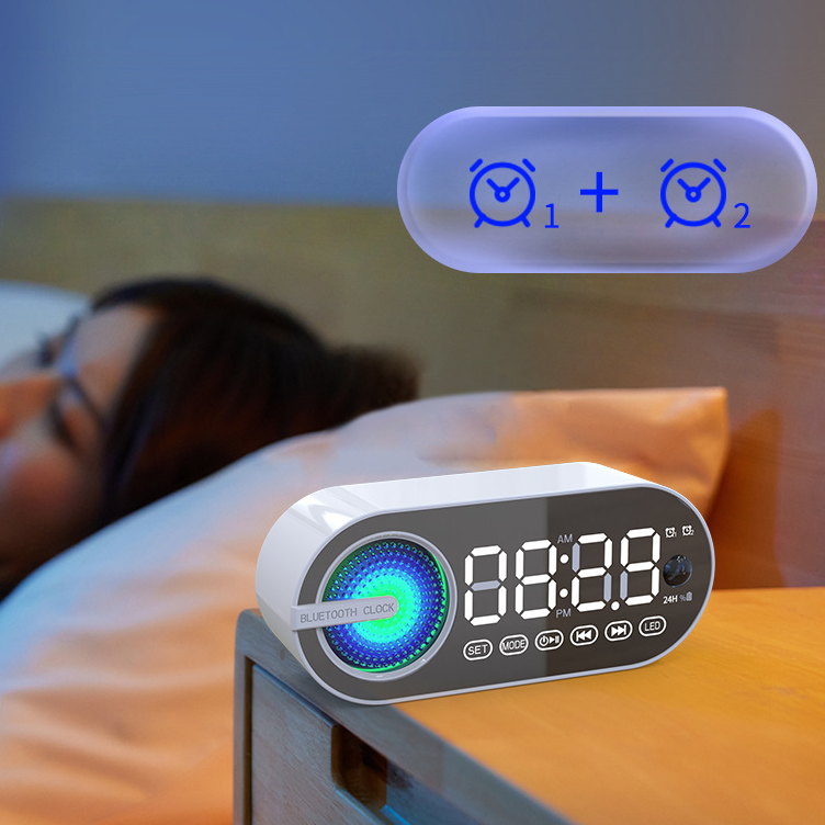 Thumbnail: Bluetooth Alarm Clock Speaker with FM Subwoofer Portable