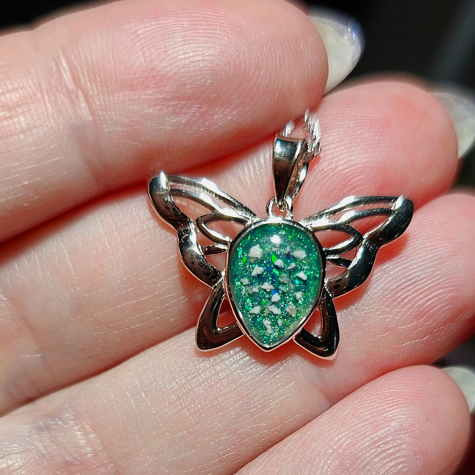 Thumbnail: Butterfly Tears Teardrop Pendant 7x10mm