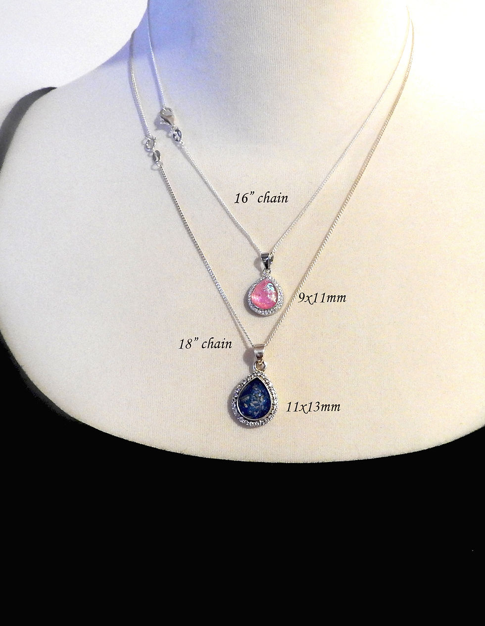 Thumbnail: Teardrop Halo Pendant 9x11mm or 11x13mm