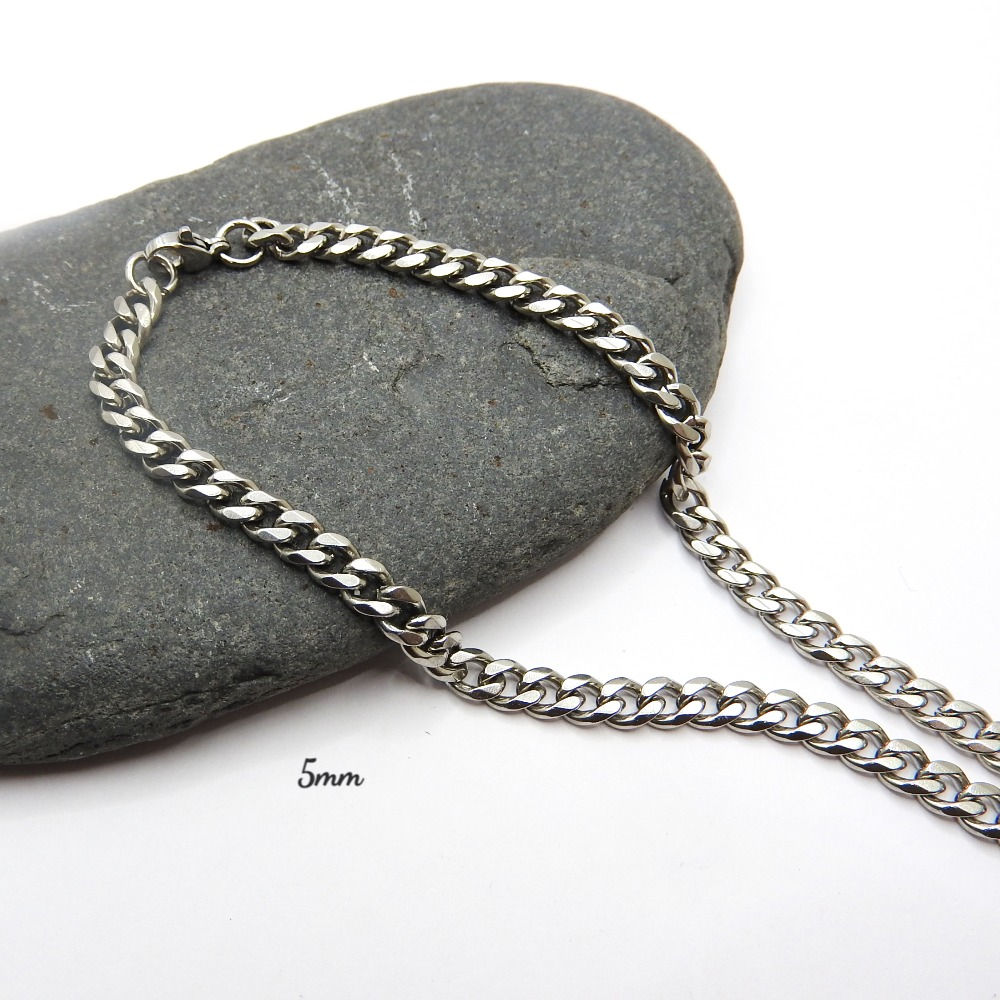 5mm Stainless Steel Curb Chain 22"