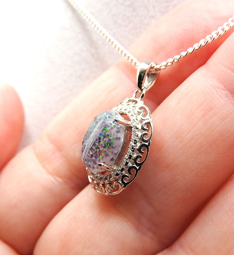 Thumbnail: Erela Halo Scroll 8x10mm Oval Pendant