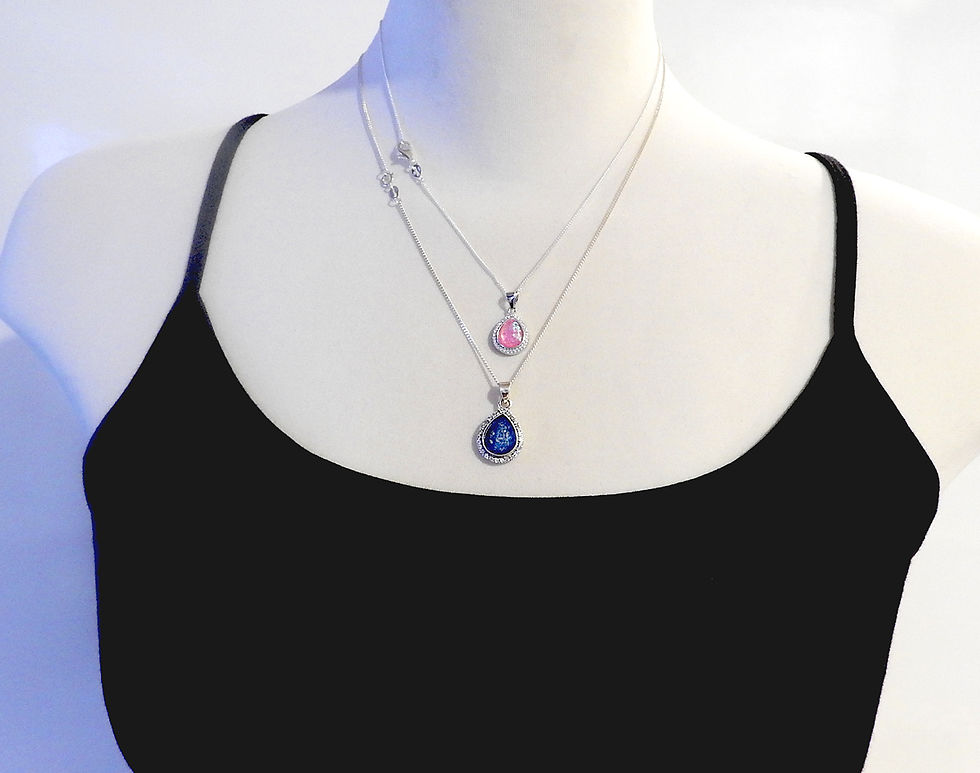 Thumbnail: Teardrop Halo Pendant 9x11mm or 11x13mm