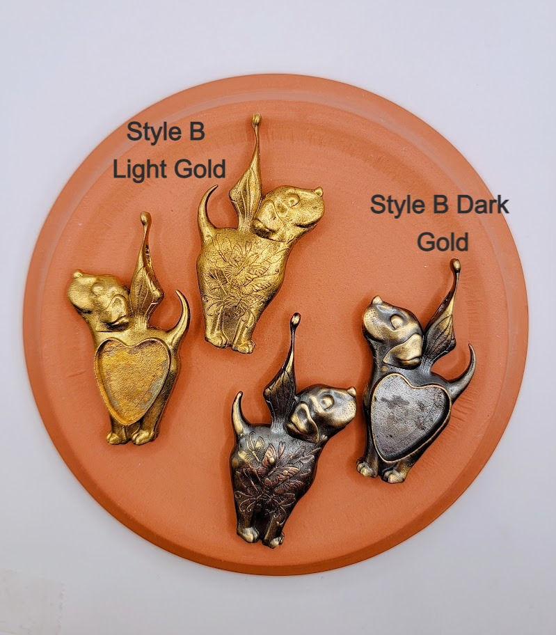 Thumbnail: Brass Cast Keychains - Dogs - with embedded ashes or fur