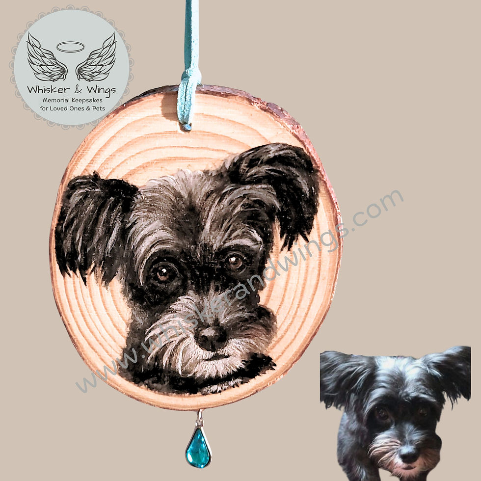 Thumbnail: 4" Woodslice Portrait Hanging Ornaments