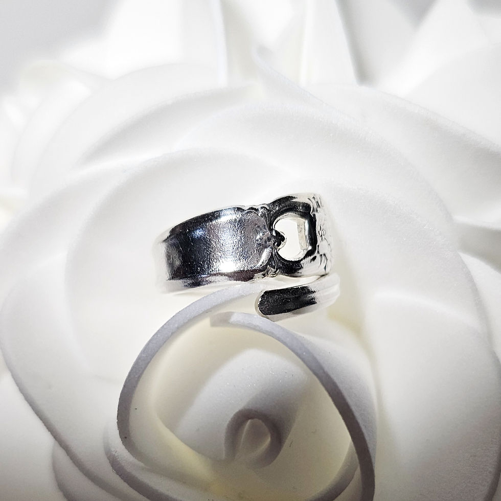 Thumbnail: Floral Buckle Size 5.5 Vintage Sterling Silver Spoon Ring