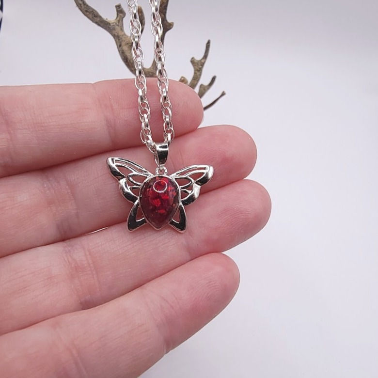 Thumbnail: Butterfly Tears Teardrop Pendant 7x10mm