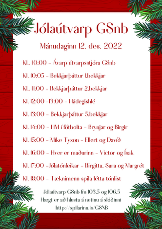 Mánudagur 12. des. 2022