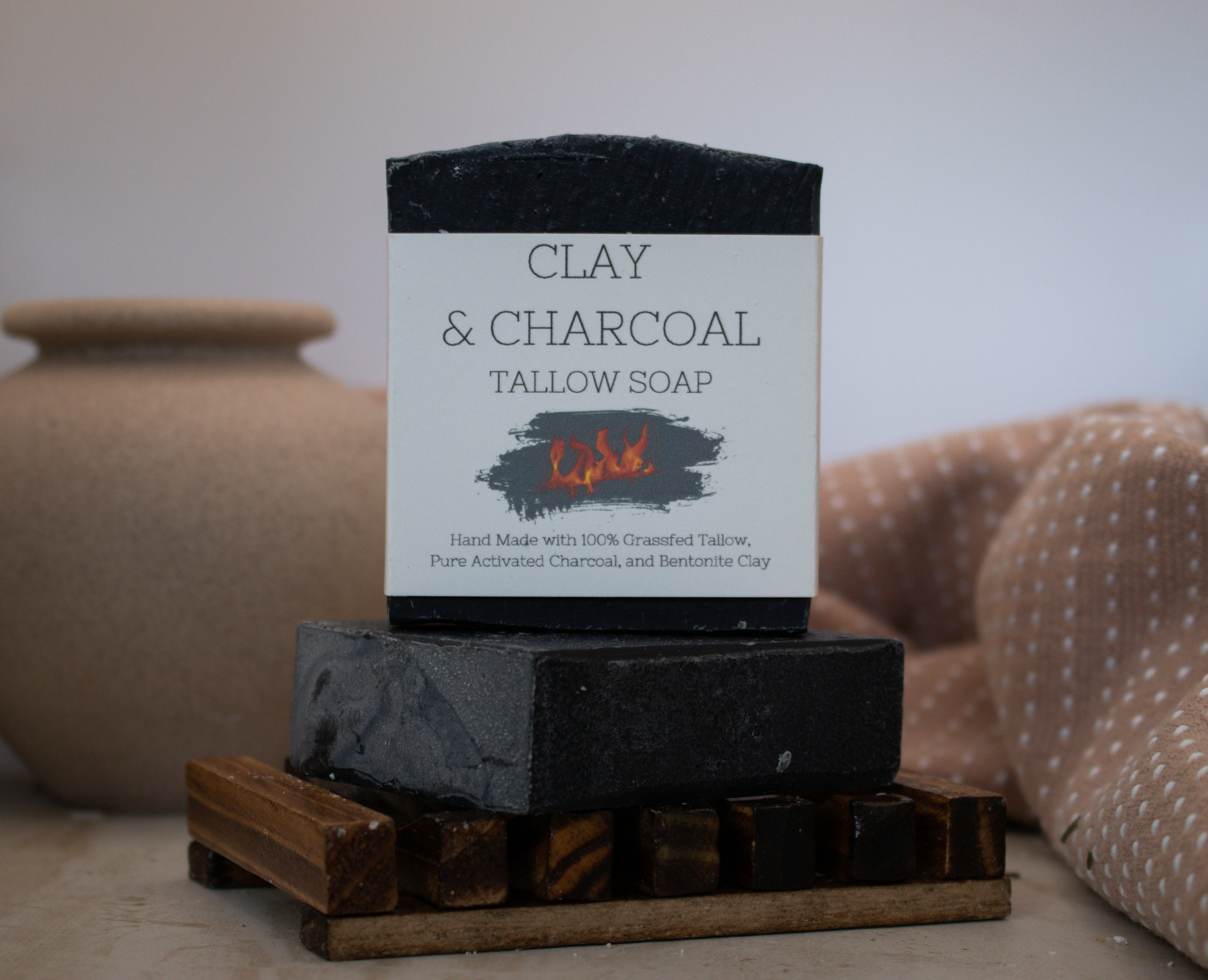 Clay + Charcoal Tallow Soap