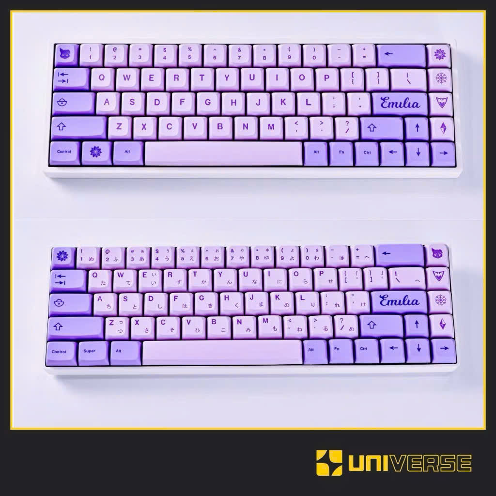 Keycap Ice Clean Witch Song Ngữ Nhật PBT In Dyesub XDA Profile 124 Nút