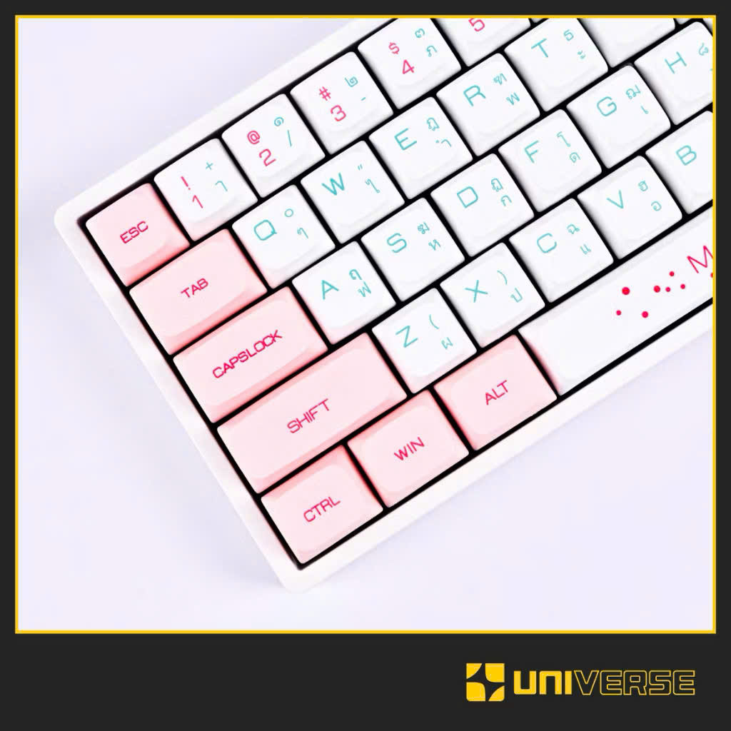 Keycap Macaroon Candy Song Ngữ Thái PBT DyeSub Profile XDA 131 Nút