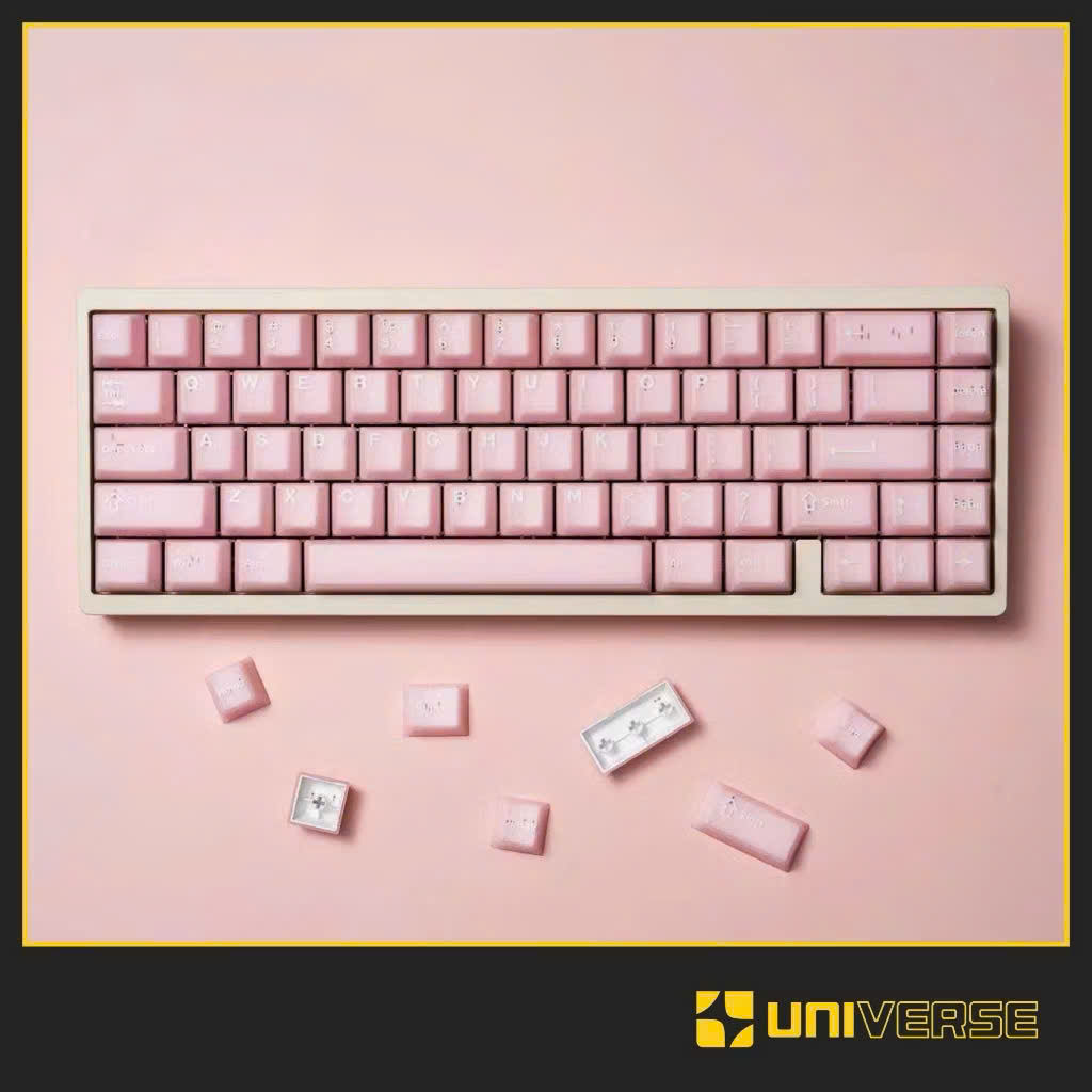 Keycap Cẩm Thạch Jade PBT Doubleshot Trong Suốt Jelly Profile Cherry 128 Nút