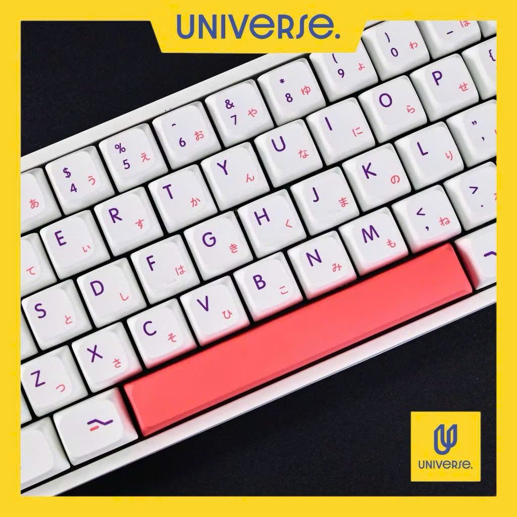 Keycap Wear Pink PBT In Dyesub Profile XDA 126 Nút Bàn Phím Cơ