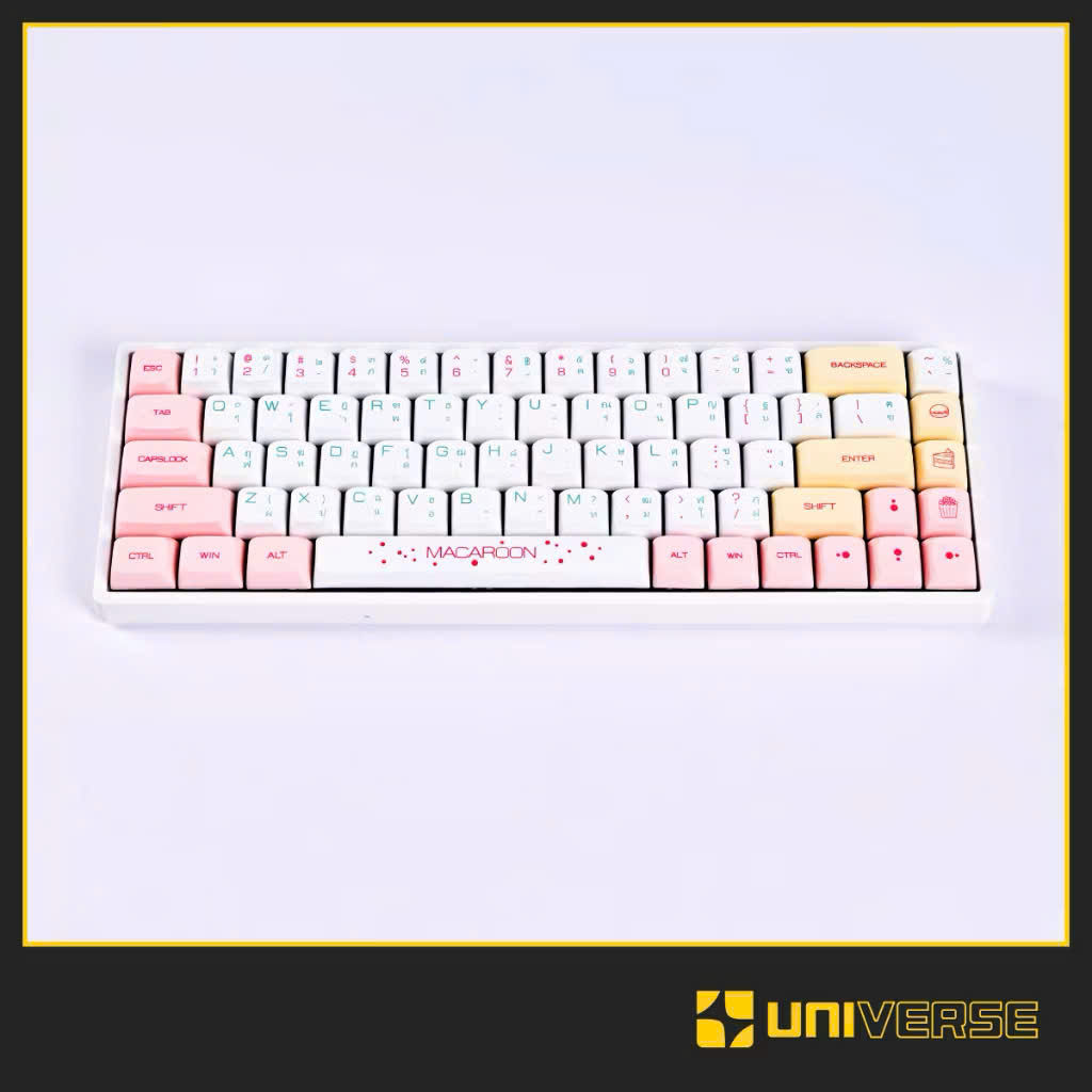 Keycap Macaroon Candy Song Ngữ Thái PBT DyeSub Profile XDA 131 Nút