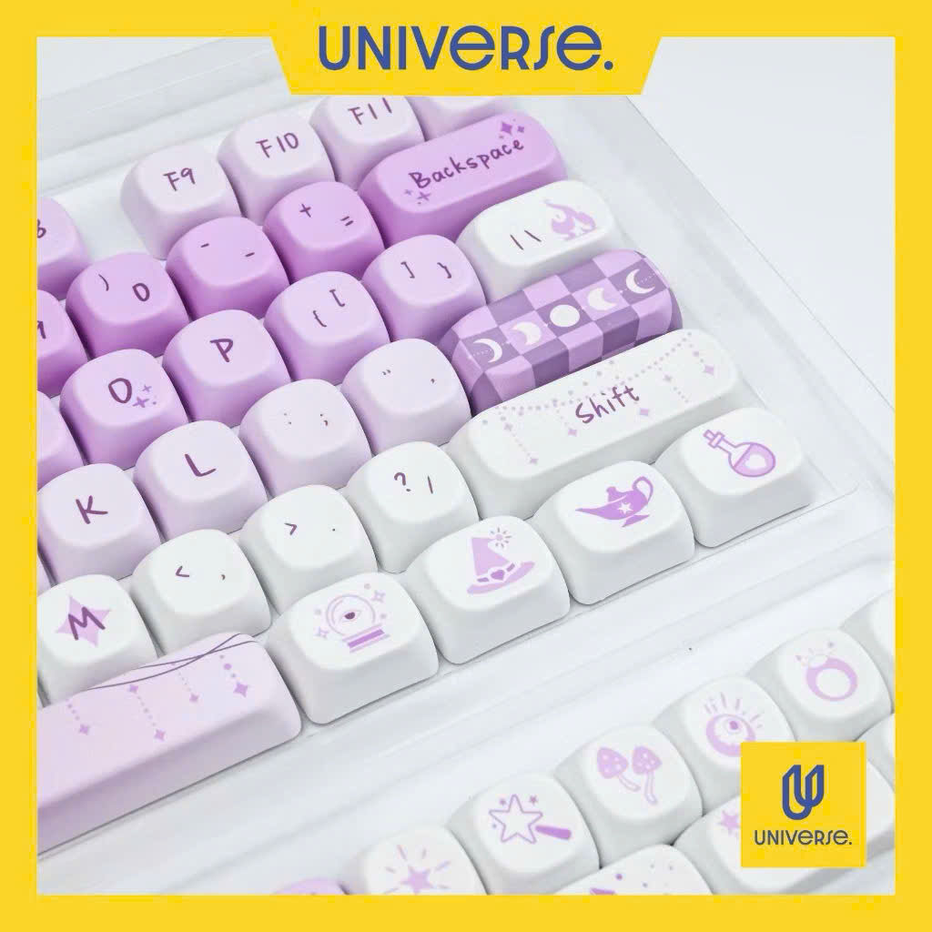 Keycap Magic Purple PBT In Dyesub Profile MOA 95 Nút Bàn Phím Cơ