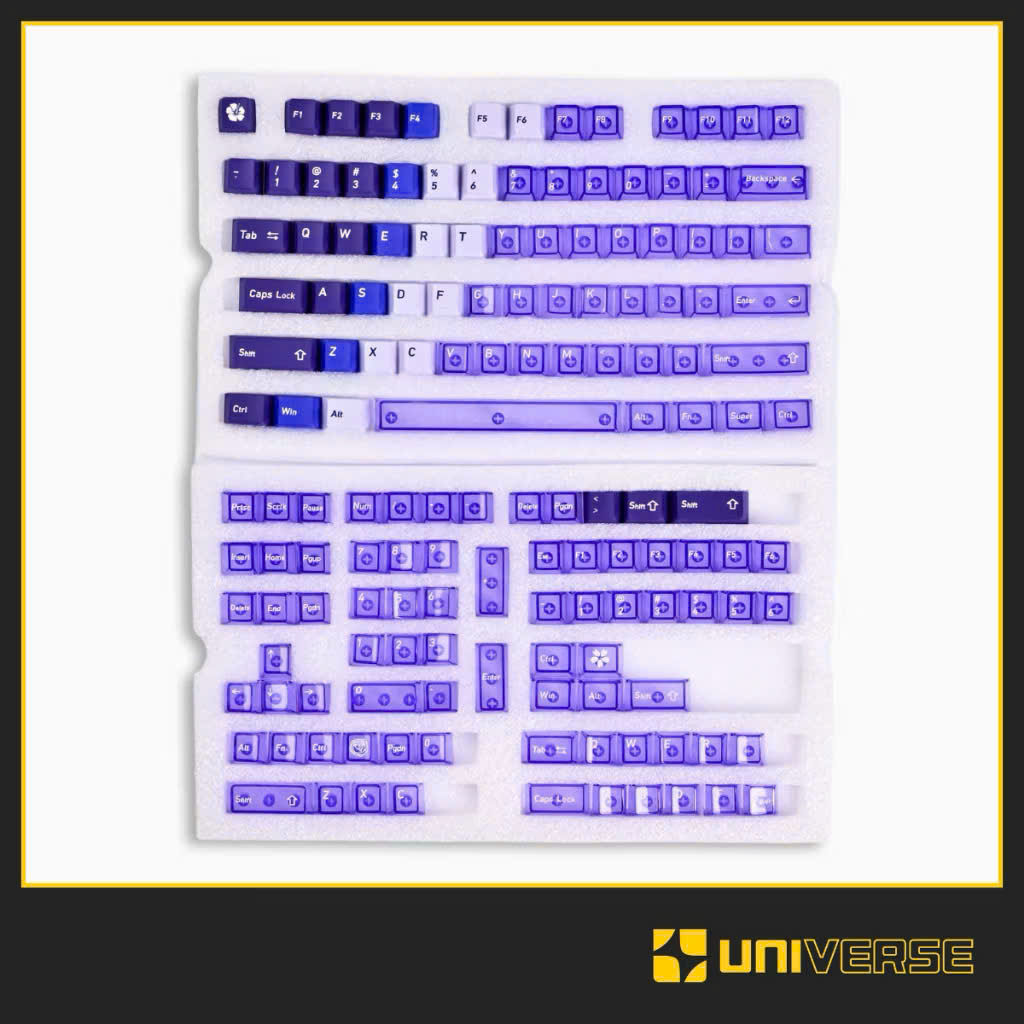 Keycap Trong Suốt Xuyên LED PBT / PC in UV Dyesub Profile Cherry 150 Nút