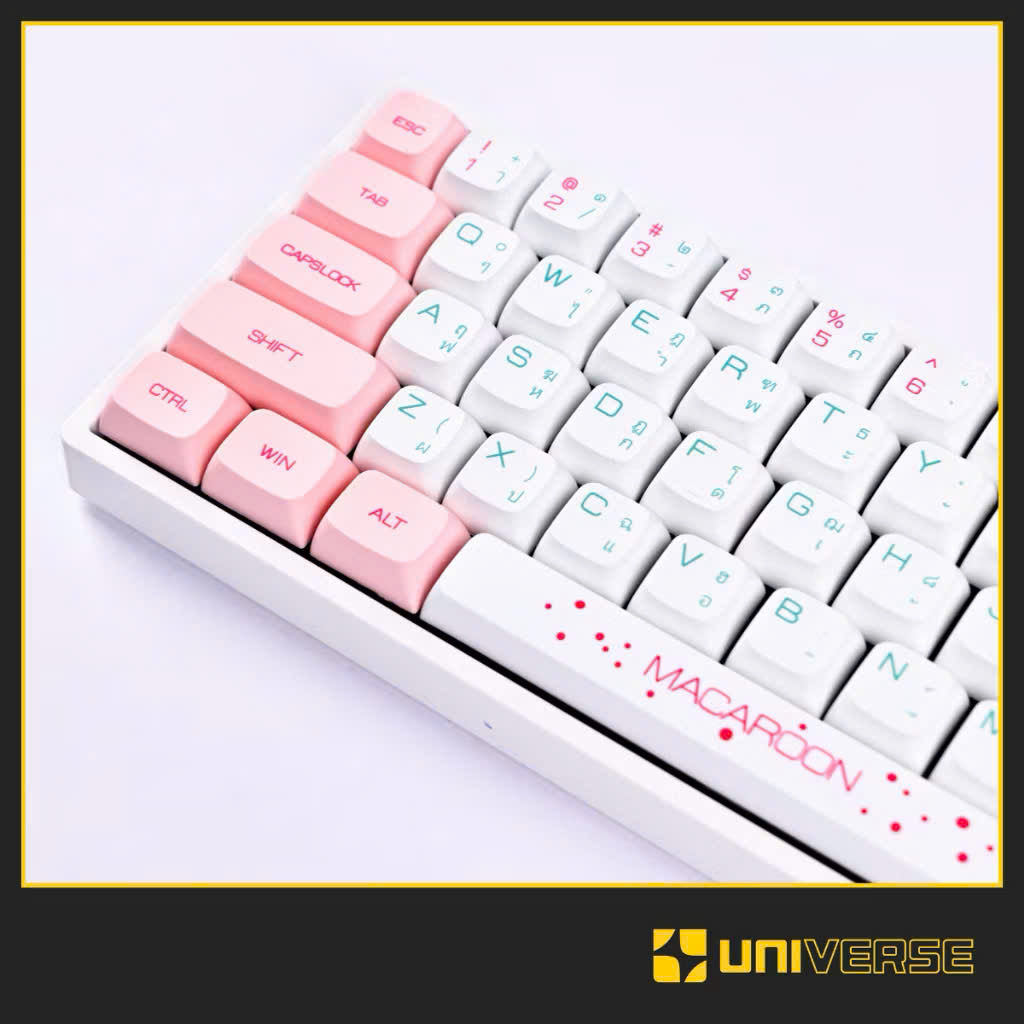 Keycap Macaroon Candy Song Ngữ Thái PBT DyeSub Profile XDA 131 Nút