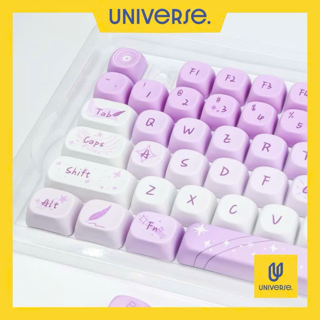 Keycap Magic Purple PBT In Dyesub Profile MOA 95 Nút Bàn Phím Cơ