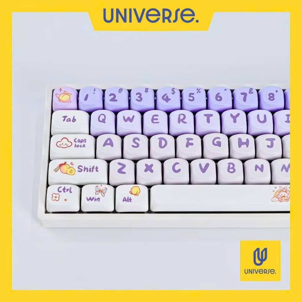 Keycap Purple Rabbit PBT In Dyesub Profile MOA 139 Nút Bàn Phím