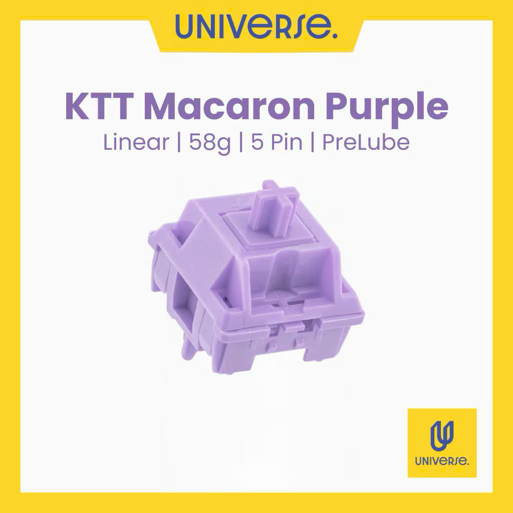 10 Switch KTT Macaron Linear & Tactile Công Tắc Bàn Phím Cơ 5 Pin Prelube