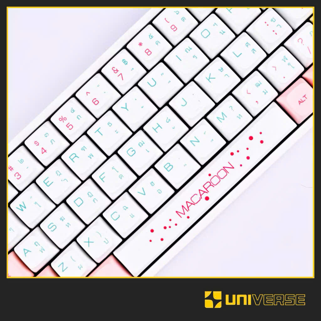 Keycap Macaroon Candy Song Ngữ Thái PBT DyeSub Profile XDA 131 Nút