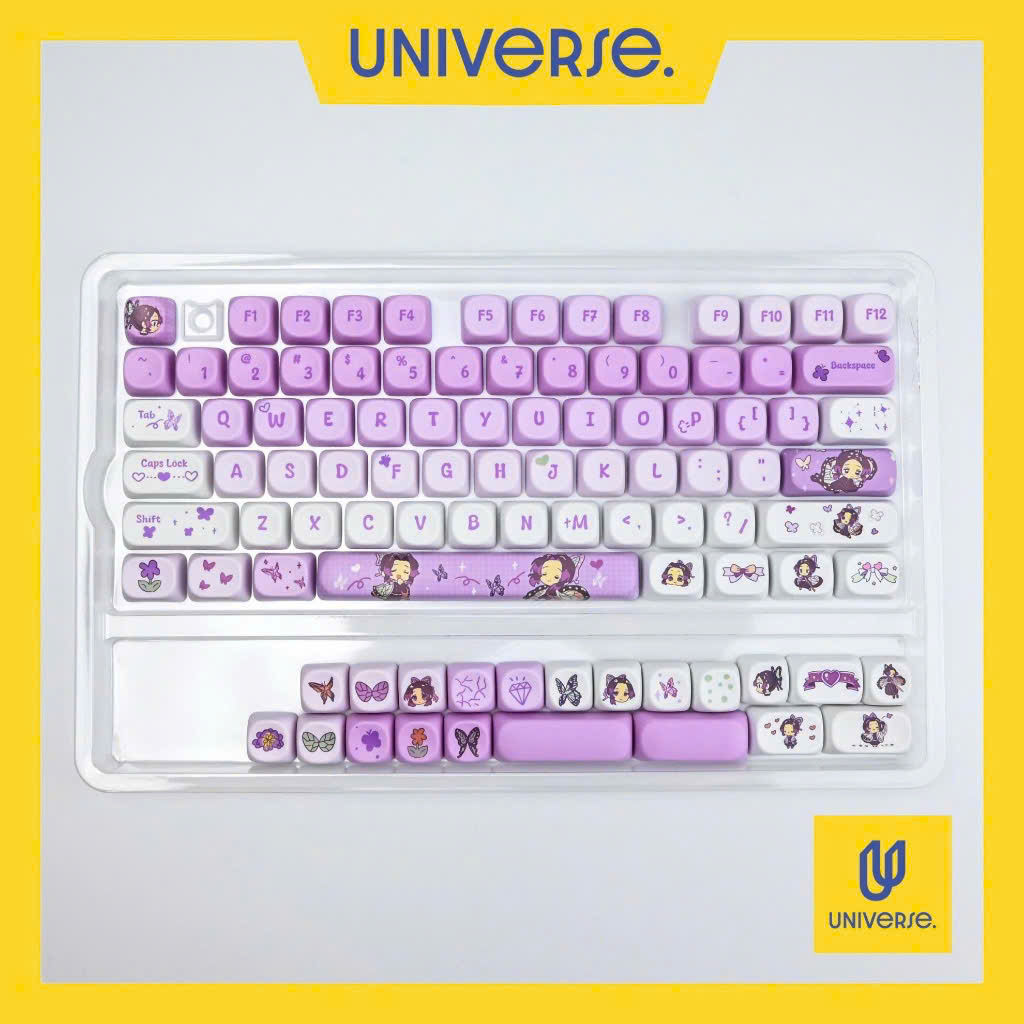 Keycap Demon Slayer Shinobu Kocho Tím PBT In Dyesub Profile MOA 95 Nút