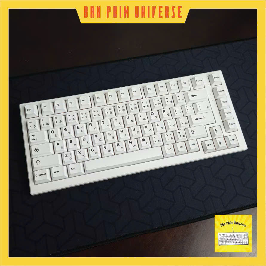 Keycap Minimalist Song Ngữ Nhật PBT Dyesub Profile Cherry 125 Nút Bàn Phím Cơ
