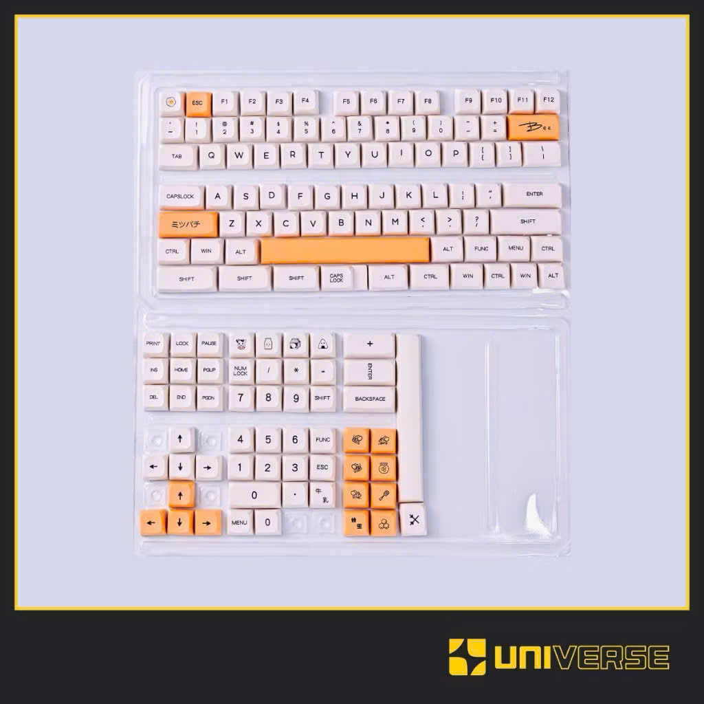 Keycap Honey Milk PBT In Dyesub Profile XDA 140 Nút Bàn Phím Cơ