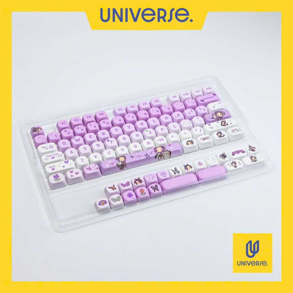 Keycap Demon Slayer Shinobu Kocho Tím PBT In Dyesub Profile MOA 95 Nút