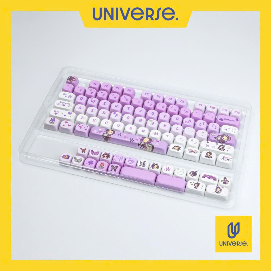 Keycap Demon Slayer Shinobu Kocho Tím PBT In Dyesub Profile MOA 95 Nút