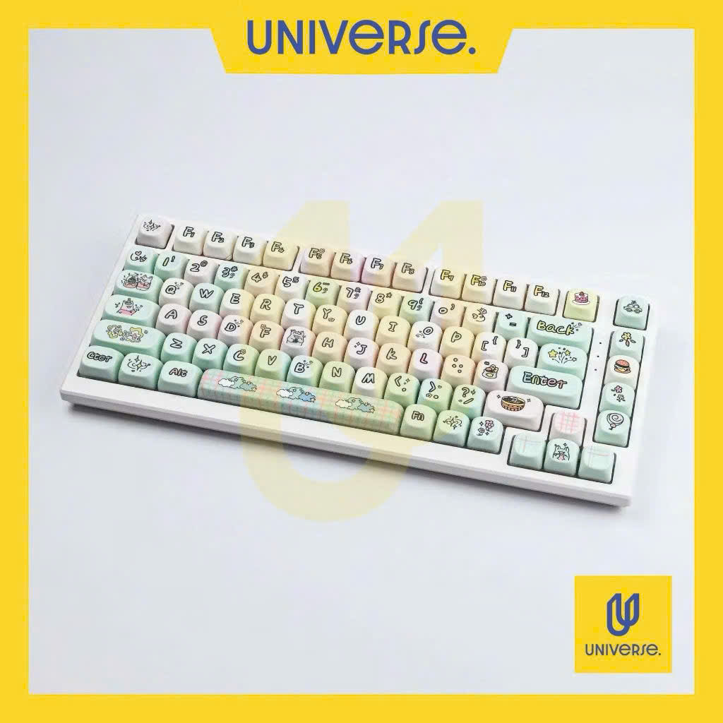 Keycap Piggy Party PBT In Dyesub Profile MOA 135 Nút Bàn Phím Cơ
