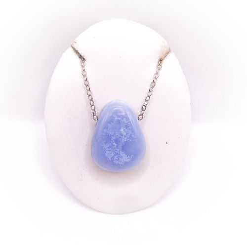 Blue Chalcedony Pendant Necklace