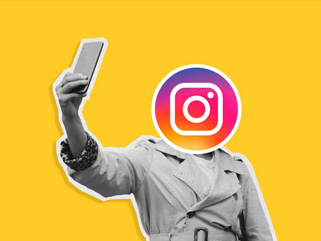 Image of a girl with an instagram logo as head showing Instagram reels and TikTok videos indexed in search results, highlighting the shift toward visual-first SEO.