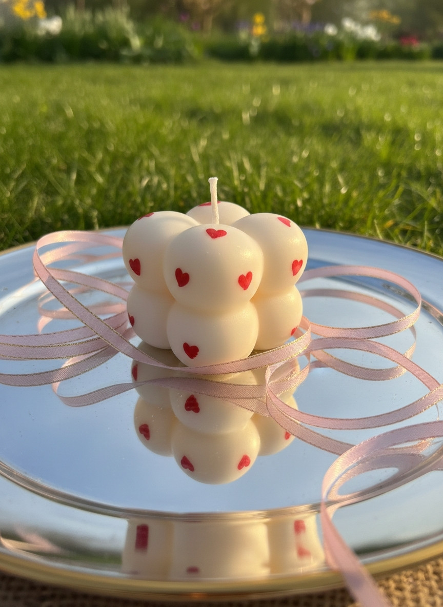 Mini Bubble Heart Candle