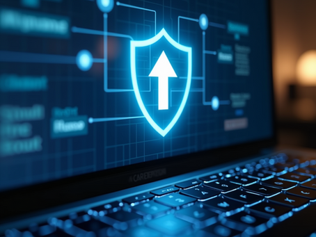 Cyber security on laptop