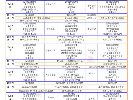3월3주 식단표