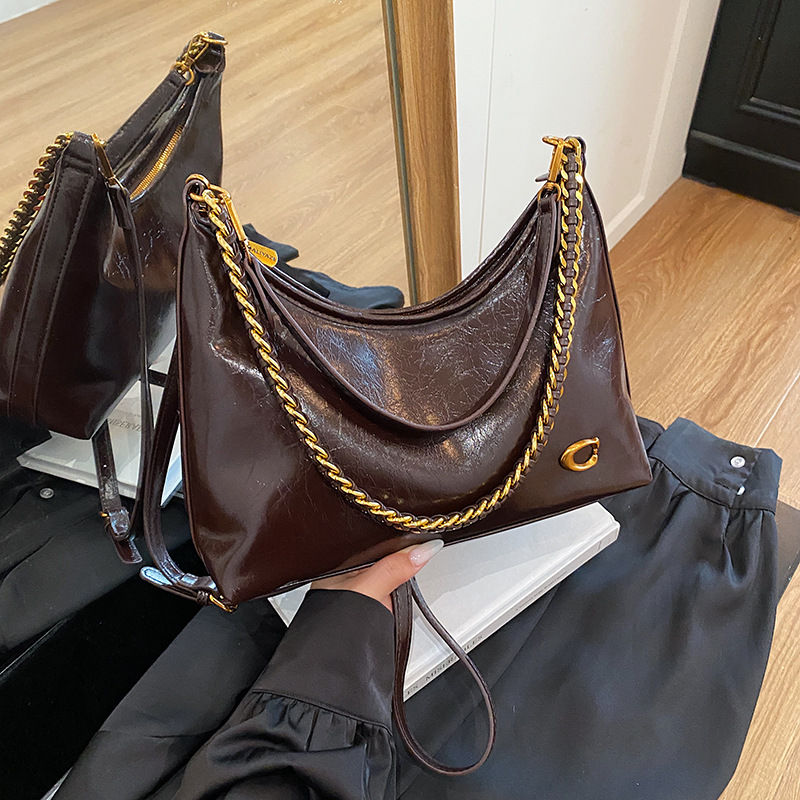 Thumbnail: Waxed Leather Shoulder Bag