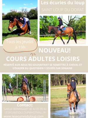 Equitation plaisir, cours adultes