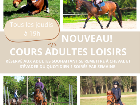 Equitation plaisir, cours adultes