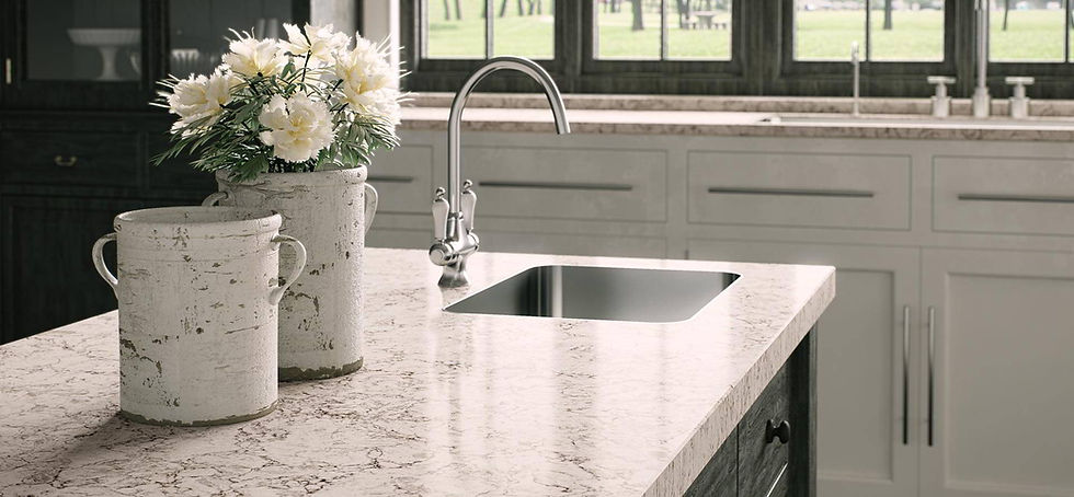 Миниатюра: Фрагмент столешницы из камня Caesarstone 6046 Moorland Fog