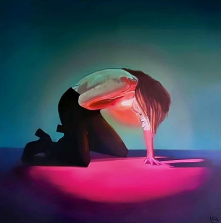 Heart broken – peinture contemporaine de Morgane Masson, collection Fractures Invisibles