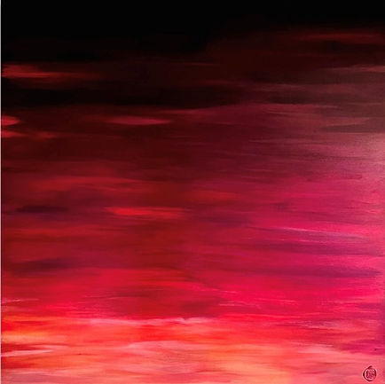 Sunset – peinture acrylique contemporaine de Morgane Masson, collection Fractures Invisibles