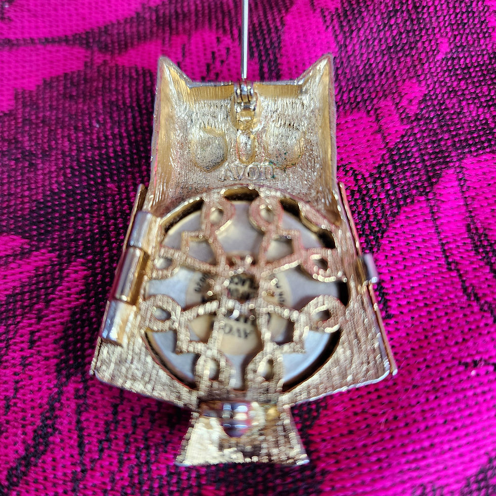 Thumbnail: Vintage Avon Owl Brooch/ Lip Balm/ Perfume Container.