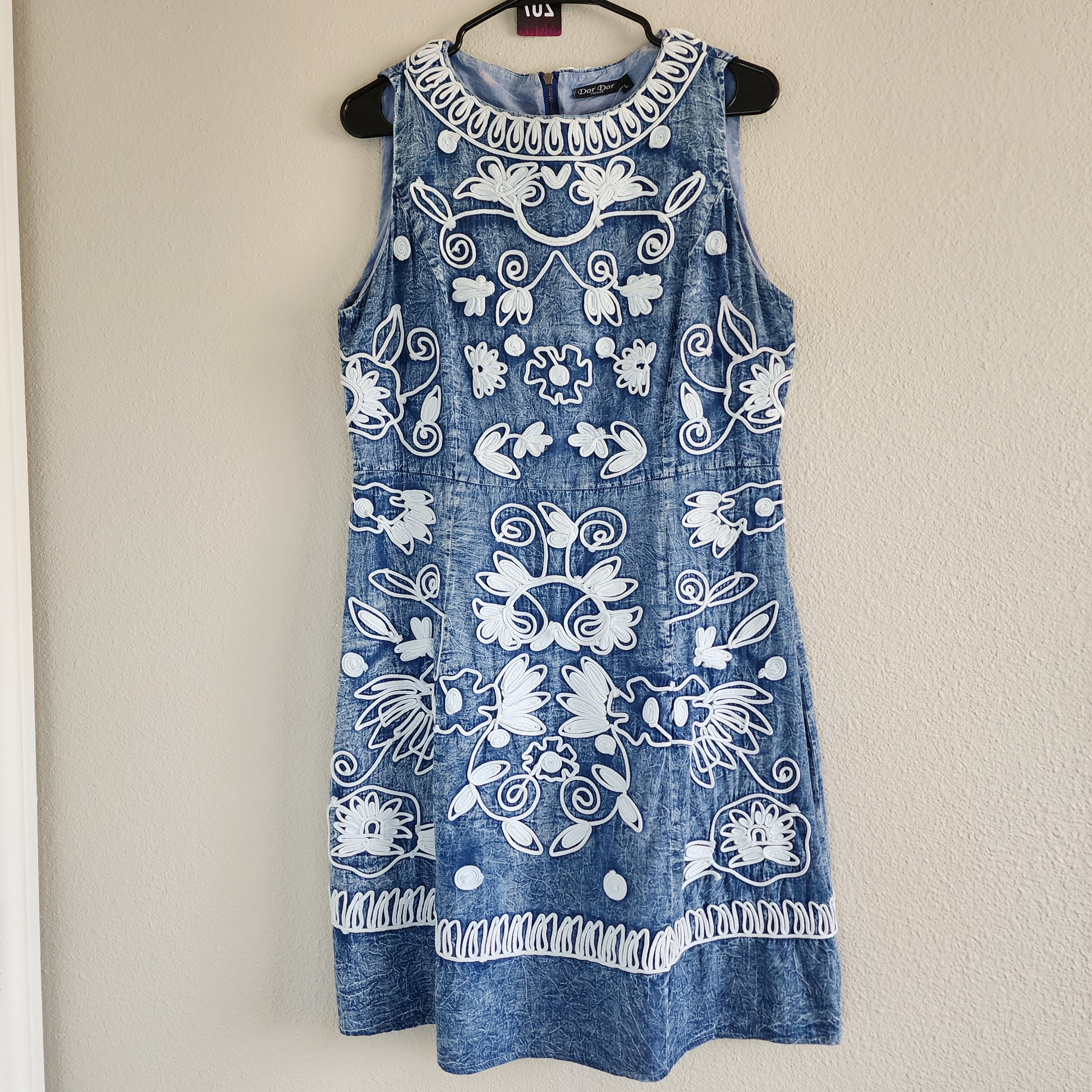 Vintage Y2K Dor Dor Couture Denim Dress.
